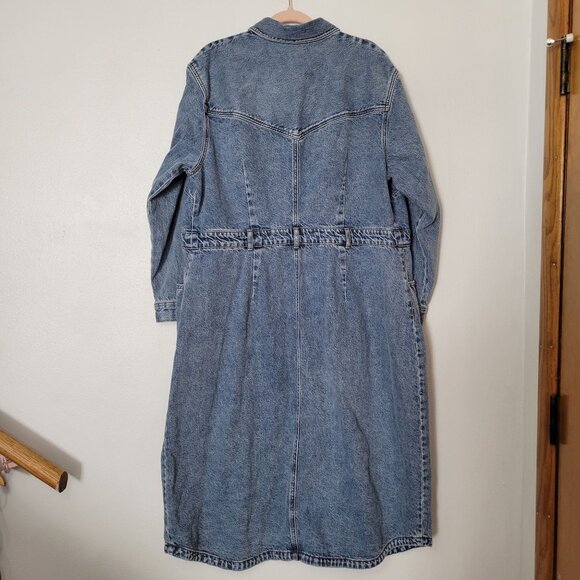 Future Collective Womens Size 18 Denim Shirt Dress With Button Front & Pockets L - Picture 2 of 8